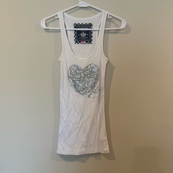 PINK Victoria's Secret White and Black Checkered Label Top Y2K Small - Picture 1 of 10
